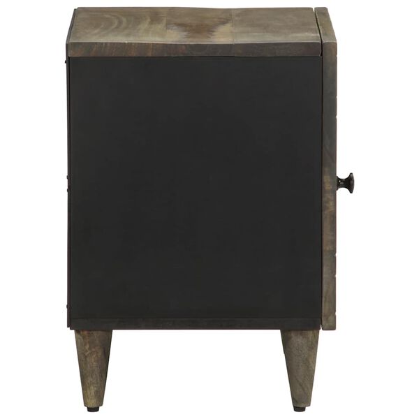 vidaXL Mesita de noche de madera maciza de mango gris claro 40x33x46cm