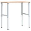 vidaXL Banco de trabajo rectangular madera maciza 100x60x(71,5-98) cm