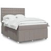 vidaXL Cama box spring con colch&oacute;n tela gris taupe 140x200 cm