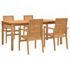 vidaXL Juego de comedor para jard&iacute;n 5 piezas madera maciza de teca