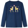 Camiseta infantil de manga larga azul marino 128