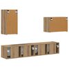 vidaXL Conjunto de mueble para TV de pared 4 pcs Roble artesanal