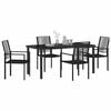 vidaXL Conjunto de Comedor de Jard&iacute;n 5 pcs Negro