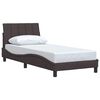 vidaXL Estructura de cama sin colch&oacute;n Hanko tela marr&oacute;n oscuro 80x200 cm