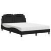 vidaXL Cama Viana con colch&oacute;n cuero sint&eacute;tico negro 140x190 cm
