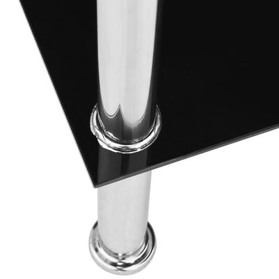 vidaXL Mesa de centro de vidrio templado negro 110x43x60 cm