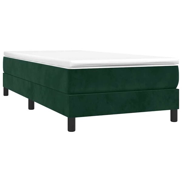 vidaXL Estructura de cama con somier terciopelo verde oscuro 80x200cm