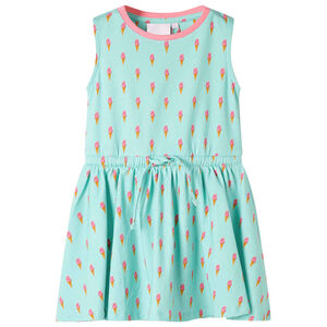 Vestido infantil con cord&oacute;n menta claro 140
