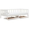vidaXL Sof&aacute; cama con cajones madera de pino maciza blanco 90x200 cm