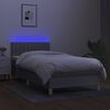 vidaXL Cama box spring con colch&oacute;n tela y LED gris claro 100x200 cm