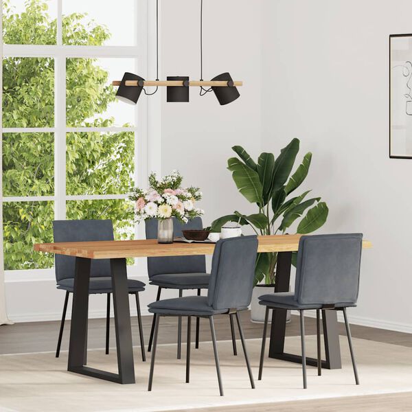 vidaXL Sillas de comedor 4 unidades terciopelo gris oscuro