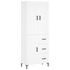 vidaXL Aparador alto madera contrachapada blanco 69,5x34x180 cm
