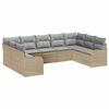 vidaXL Conjunto de sof&aacute; de jard&iacute;n 9 uds. Beige rat&aacute;n sint&eacute;tico