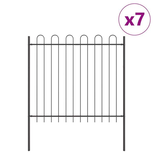 vidaXL Valla de Jard&iacute;n 7 pcs Gris 11,9 x 1,5 m