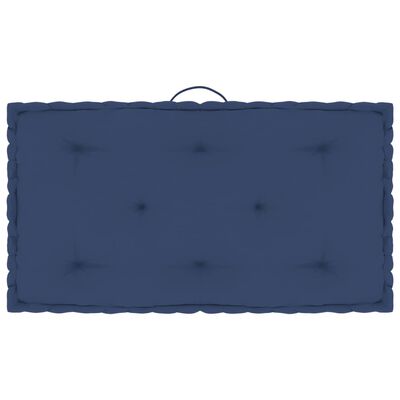 vidaXL Cojín para palé de suelo algodón azul marino claro 73x40x7 cm