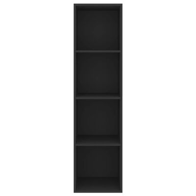 vidaXL Mueble TV pared madera contrachapada negro 37x37x142,5 cm