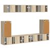 vidaXL Conjunto de mueble de TV Montaje en la pared 5 pcs Roble Sonoma