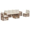 vidaXL Conjunto de sof&aacute;s de jard&iacute;n 7 pcs Beige y blanco crema