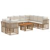 vidaXL Conjunto de sof&aacute;s de jard&iacute;n 10 uds. Natural y Crema