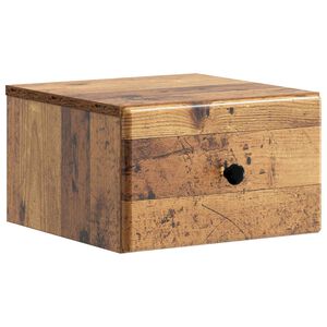 vidaXL Mesita de Noche de Pared Madera envejecida 34,5 x 33 x 20 cm