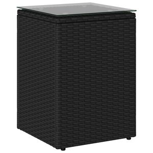 vidaXL Mesa lateral Negro 35 x 35 x 50 cm rat&aacute;n sint&eacute;tico