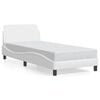 vidaXL Estructura de cama Dover cuero sint&eacute;tico blanco 90x190 cm