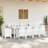 vidaXL Conjunto de Comedor de Jardín 11 pcs Blanco Ratan Polt