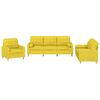 vidaXL Juego de sof&aacute;s con cojines 3 piezas tela amarillo claro