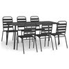 vidaXL Juego de comedor de jard&iacute;n 7 piezas acero gris antracita