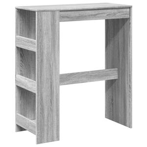 vidaXL Mesa alta bar con estantes madera gris Sonoma 90x47,5x103,5 cm