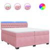 vidaXL Cama box spring con colch&oacute;n terciopelo rosa 200x200 cm