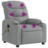vidaXL Sill&oacute;n reclinable de masaje con tela gris claro