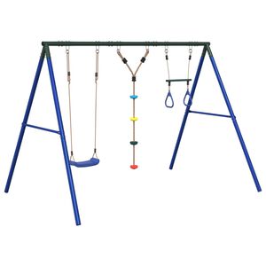 vidaXL Juego de columpios de exterior con trapecio y escalera
