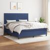 vidaXL Cama box spring con colch&oacute;n tela azul 180x200 cm