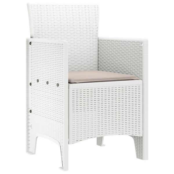 vidaXL Silla de Jardín 4 pcs Blanco 53 x 49 x 85 cm PP