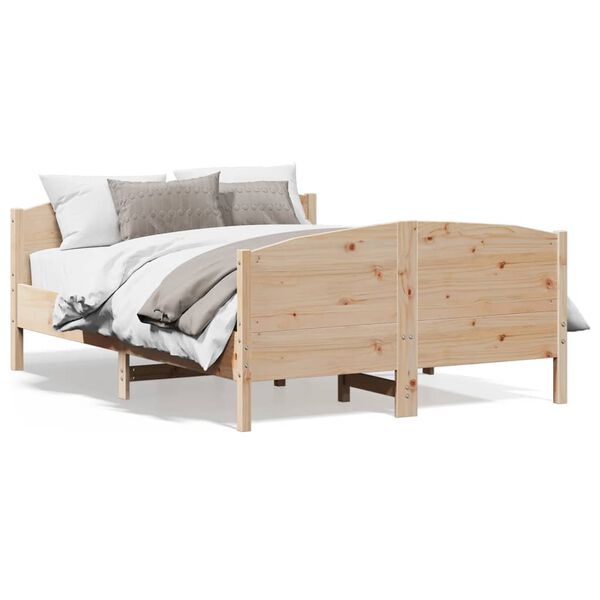 vidaXL Estructura de cama sin colch&oacute;n madera de pino blanca 140x200 cm