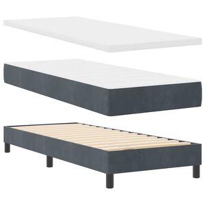 vidaXL Cama con Somier y Colchón Negra 100x200 cm Terciopelo