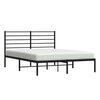 vidaXL Estructura cama sin colch&oacute;n con cabecero metal negro 140x190 cm