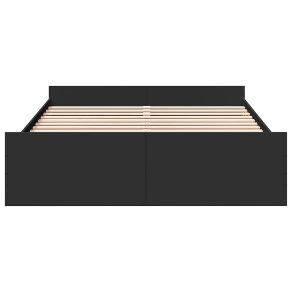 vidaXL Cama con cajones madera de ingeniería negro 140x200 cm