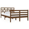 vidaXL Estructura de cama doble madera maciza marr&oacute;n miel 120x190 cm