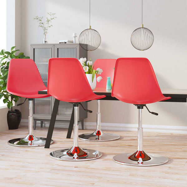 vidaXL Sillas de comedor giratorias 4 unidades PP rojo