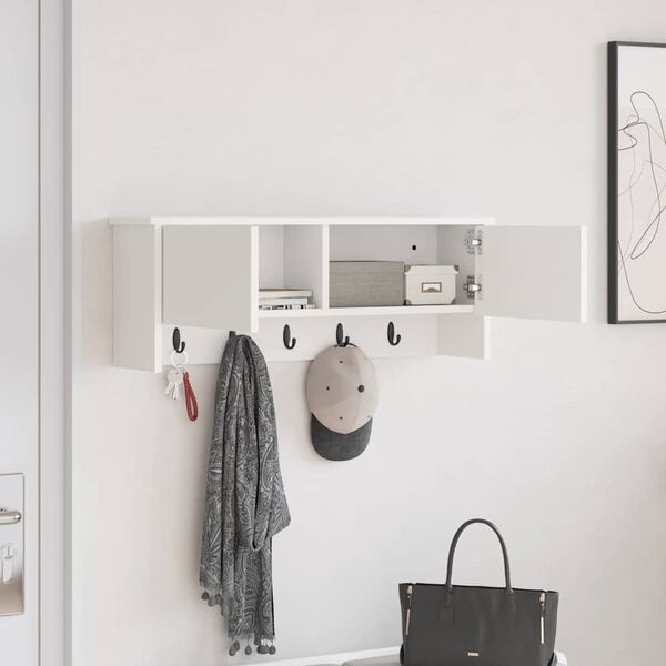 vidaXL Perchero de pared 80 x 20 x 30 cm Madera de ingenier&iacute;a