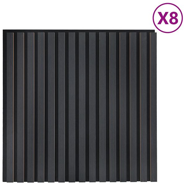 vidaXL Paneles ac&uacute;sticos de pared 8 uds listones 60,5x60 cm