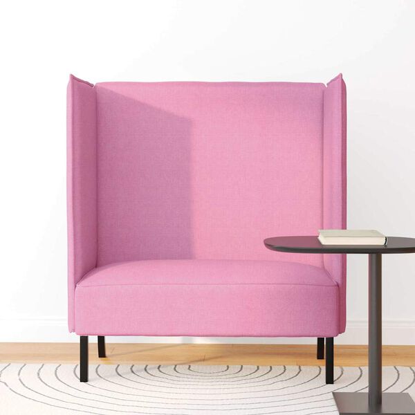 vidaXL Sofa de Espalda Alta 101cm Rosa tela