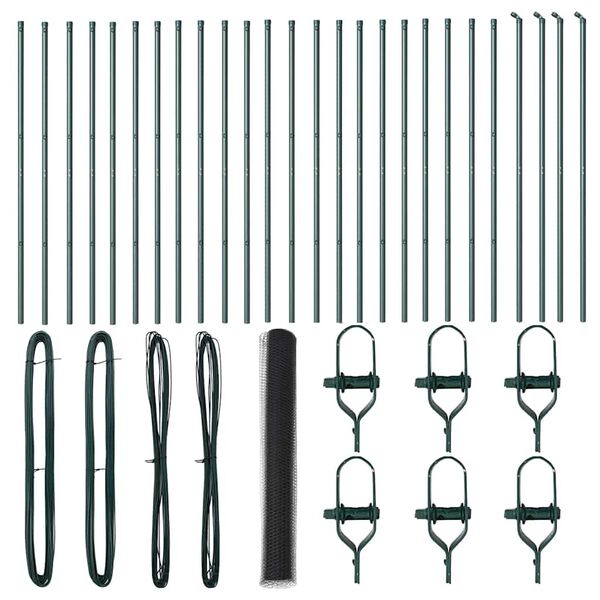 vidaXL Poste de Valla Gris 50 x 1,2 m (malla de 13 mm) Acero y PVC