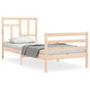 vidaXL Estructura de cama con cabecero madera maciza