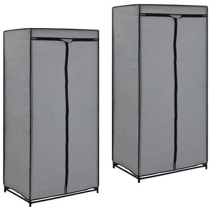 vidaXL Armarios 2 unidades gris 75x50x160 cm