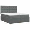 vidaXL Cama box spring con colch&oacute;n Gris oscuro 200 x 200 cm Tela