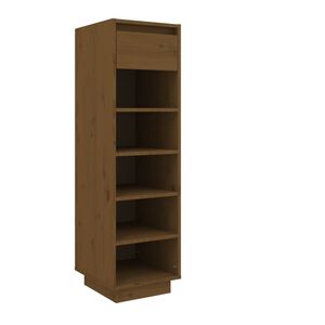 vidaXL Zapatero de madera maciza pino marr&oacute;n miel 30x34x105 cm