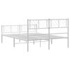 vidaXL Estructura cama sin colch&oacute;n con estribo metal blanco 135x190 cm